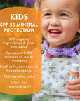 Badger Kids Mineral Sunscreen Face Stick SPF 35, 12ct