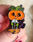 Sipping Pumpkin sliding enamel pin!