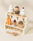 Wooden Ice Cream Stand and Accessories