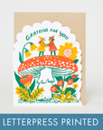 Egg Press Manufacturing - Grateful Gnomes Letterpress Greeting Card by Phoebe Wahl
