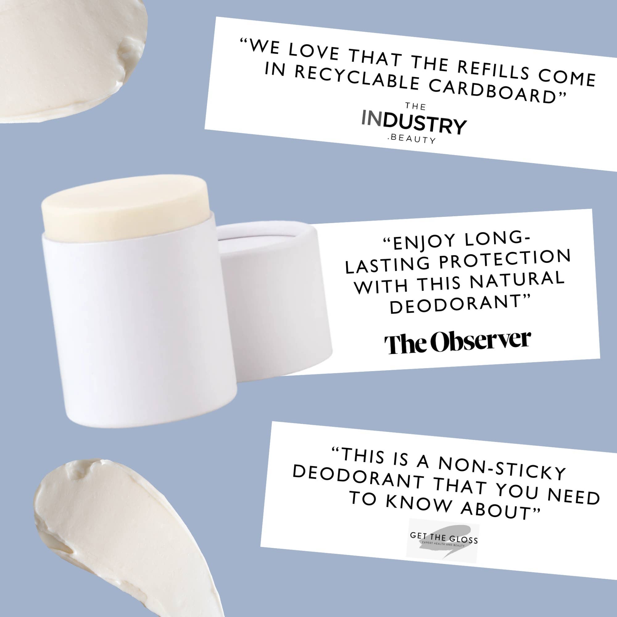 Plastic free Deodorant Refills Macadamia Bergamot - no case