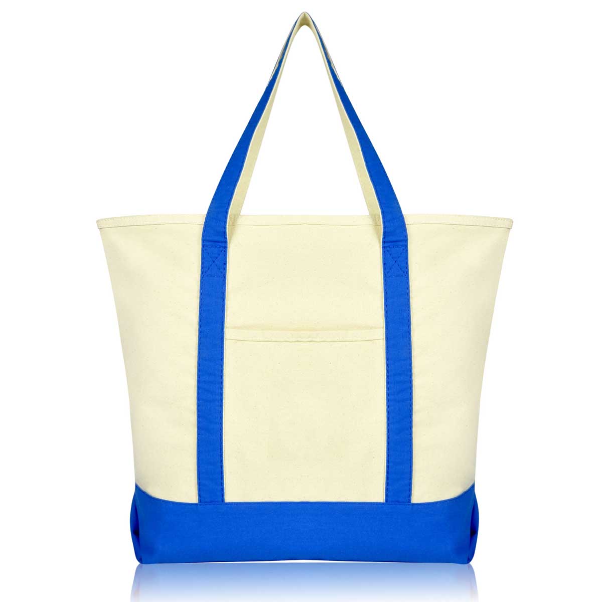 Cotton Canvas Tote Bag (Zippered Top)