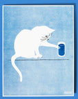 Water Glass Cat - Risograph Print