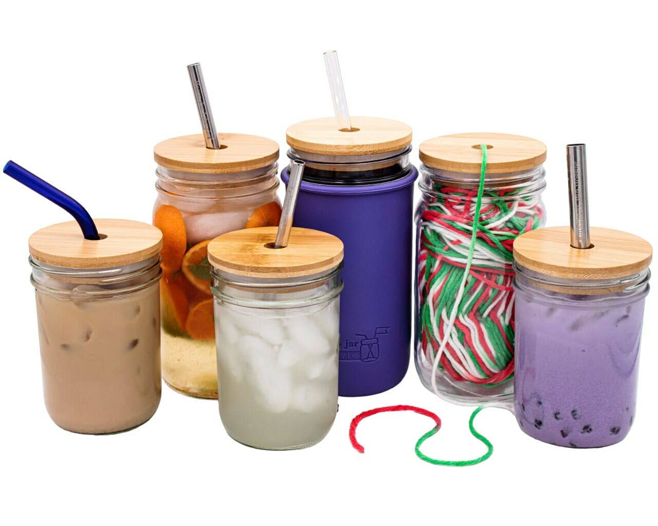 Mason Jar Lifestyle - Bamboo Straw Hole Tumbler Lid for Mason Jars
