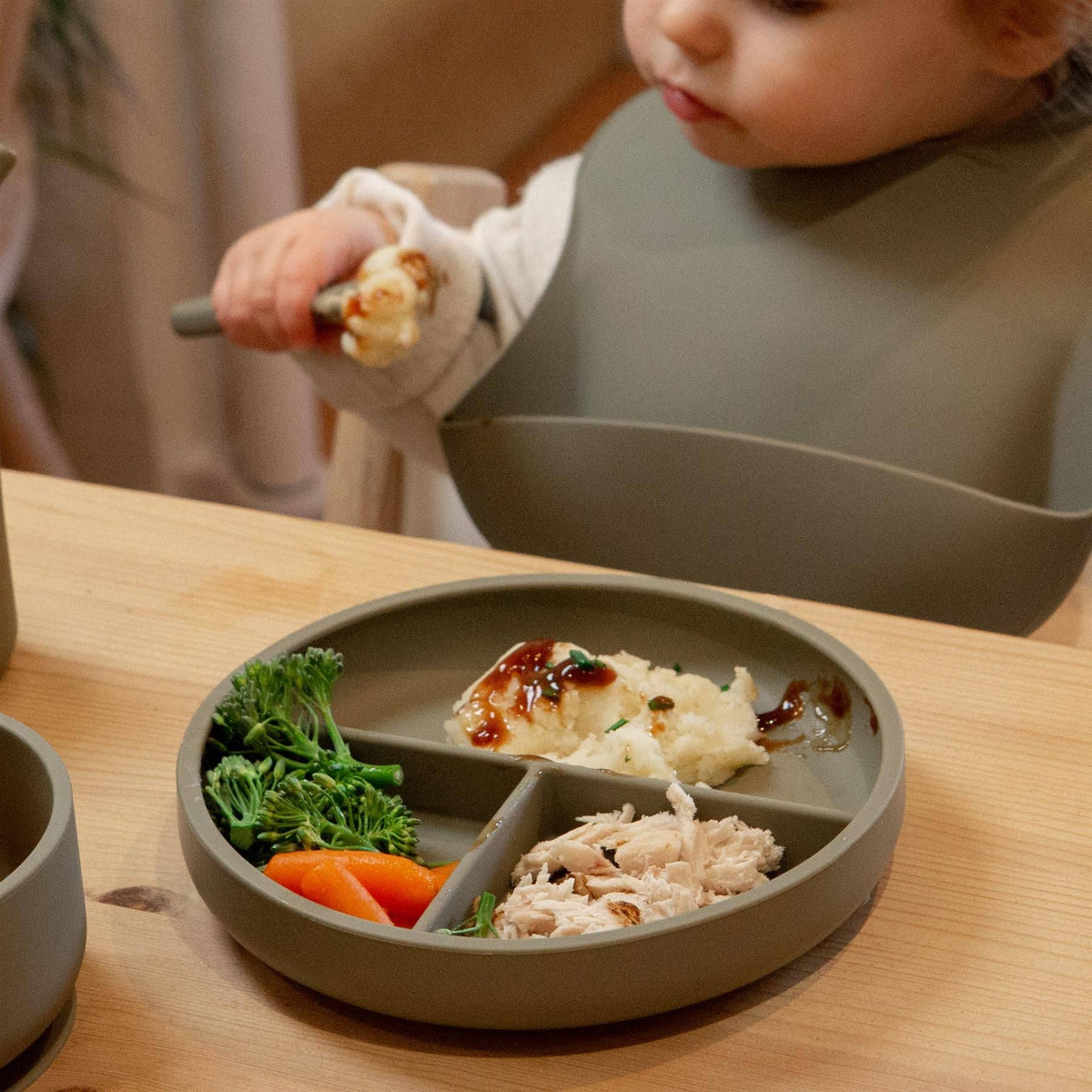 Silicone Baby Divided Suction Plate