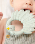 Natural rubber Teether Peacock - Light Blue