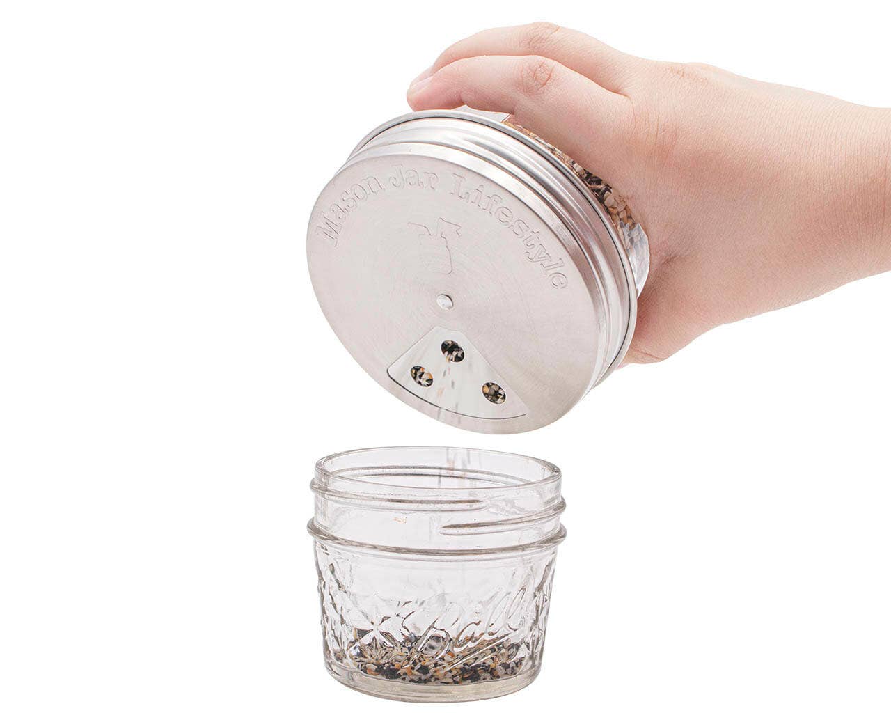 Mason Jar Lifestyle - 4 Pack Stainless Steel Spice Lids