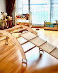 Climbing Arch with Ladder Ramp and Star Pillow Set | Wooden Climber Set