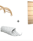 Climbing Arch with Ladder Ramp and Star Pillow Set | Wooden Climber Set