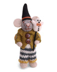 Small Grey Boy Mouse w/Halloween Ghost