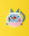 Fishbowl Cat Clear Sticker