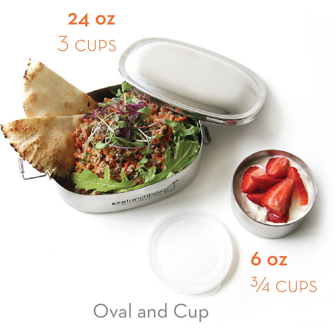ECOlunchbox Oval &amp; Snack Cup Lunch Food Container
