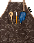 Urban Infant - Little Helper Kids Apron, Washable Cotton/Poly - Dinosaurs