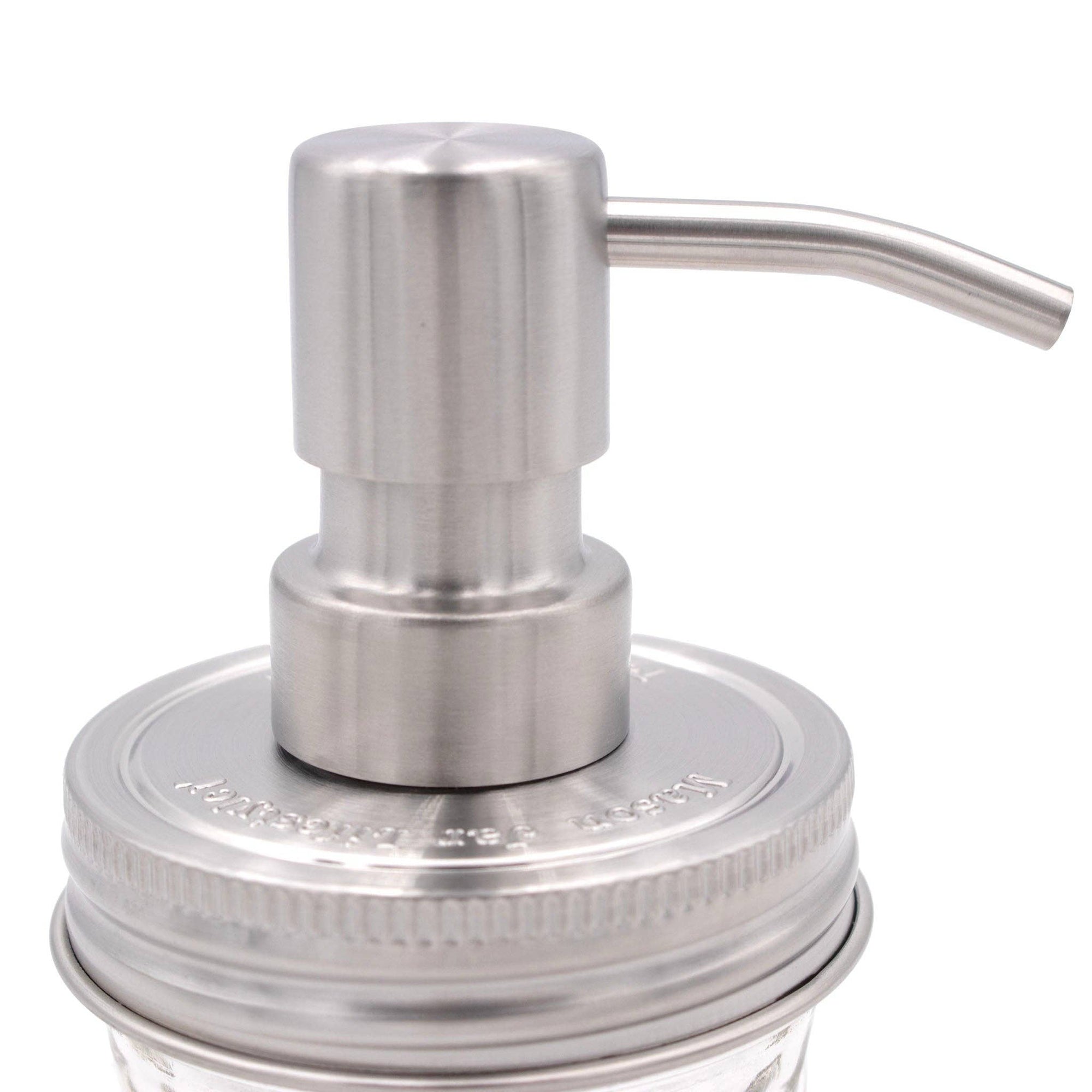 Mason Jar Lifestyle - Satin / Brushed Finish Soap Pump Dispensers for Mason Jars