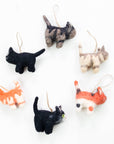 The Winding Road - Ornament - Little Felt Cats - 5 Assorted Pieces