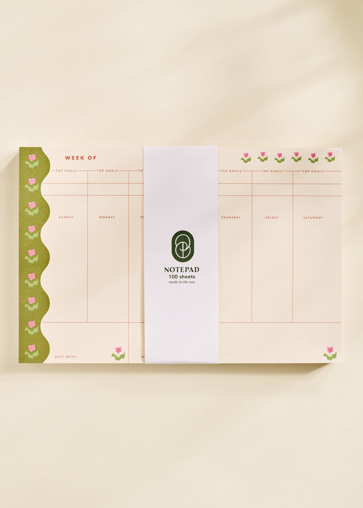 Garden Border Weekly Planner Notepad