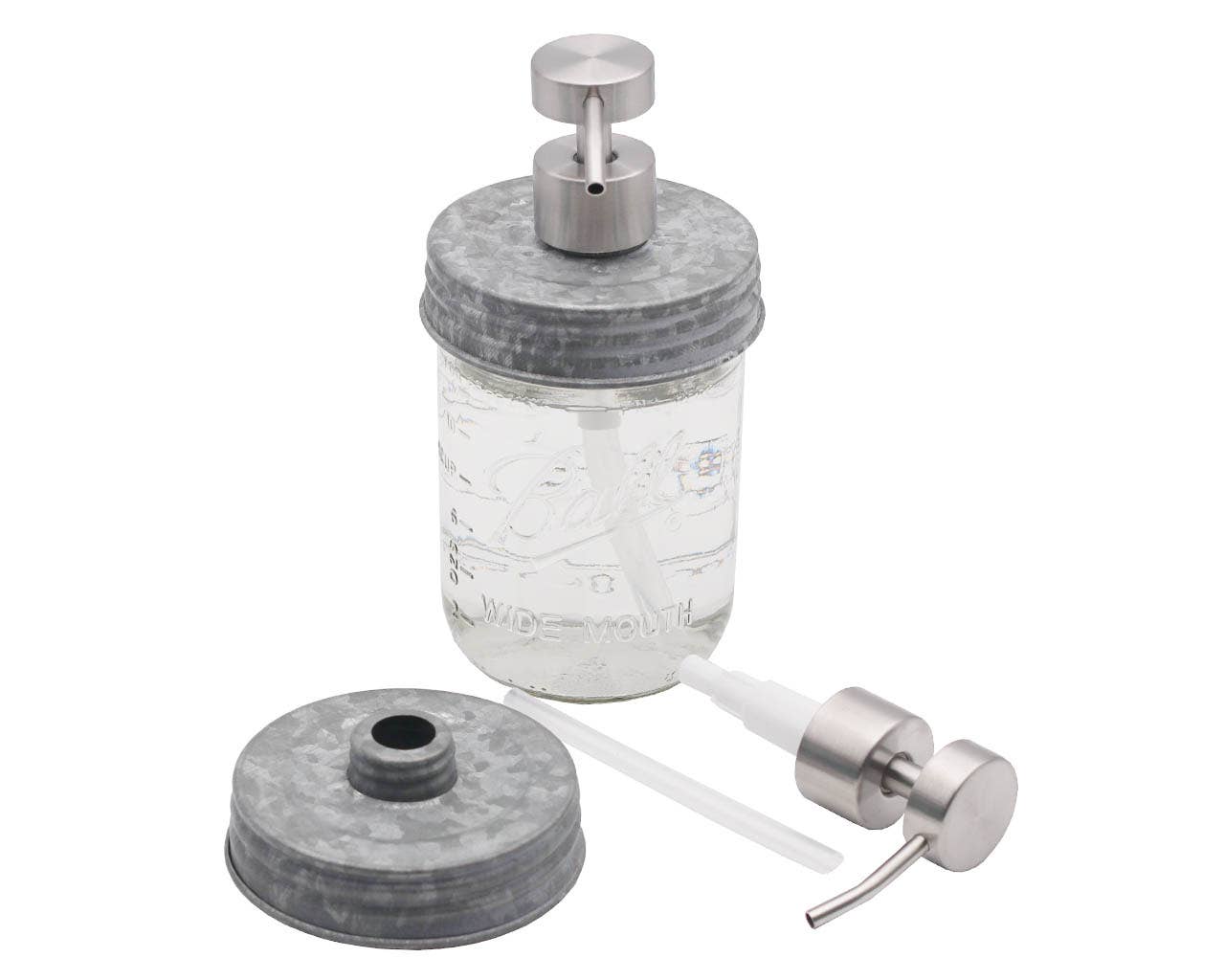 Mason Jar Lifestyle - Satin / Brushed Finish Soap Pump Dispensers for Mason Jars