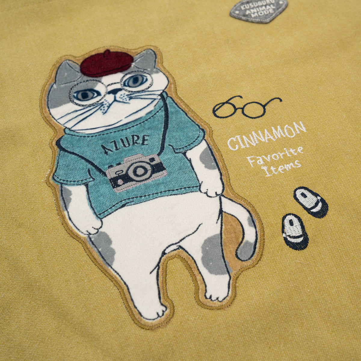 Kusuguru Japan Cat &amp; French Bulldog Embroidered Tote Bag - Y