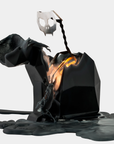 Pyropet Black Cat Candle with skeleton inside. Nordic Noir