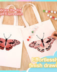 Paint Your Numbers - Blush Flutter Tote – Pink Butterfly Edition Paint by Numbers Kit