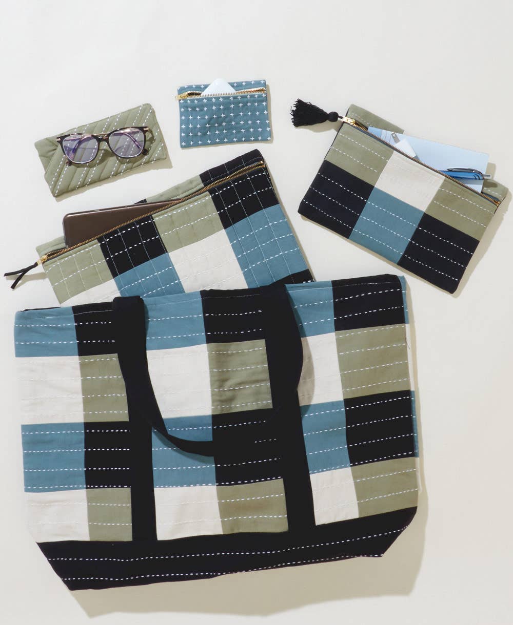 Checkered Canvas Tote Bag