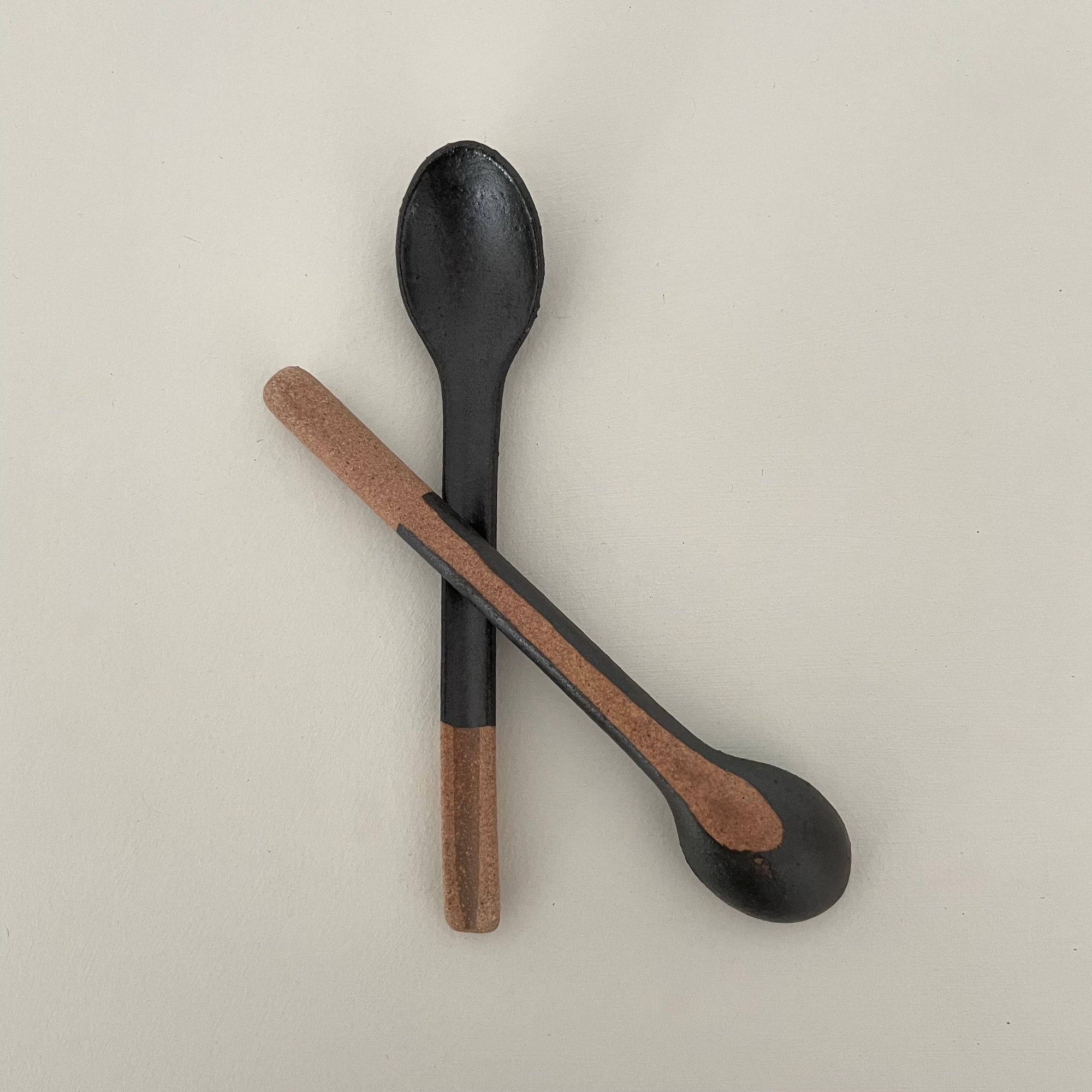 fort &amp; field - Neutral colorblock handmade Japanese pottery coffee spoon