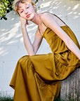 Square Neck Ruffled Hem Cami Midi Dress