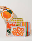 One & Only Paper - Wild Flower Orange Bent Birch Serving Tray
