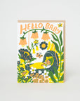 Egg Press Manufacturing - Hello Baby Bassinet (Yellow) Letterpress Greeting Card by Phoebe Wahl