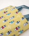 Kusuguru Japan Cat & French Bulldog Embroidered Tote Bag - Y