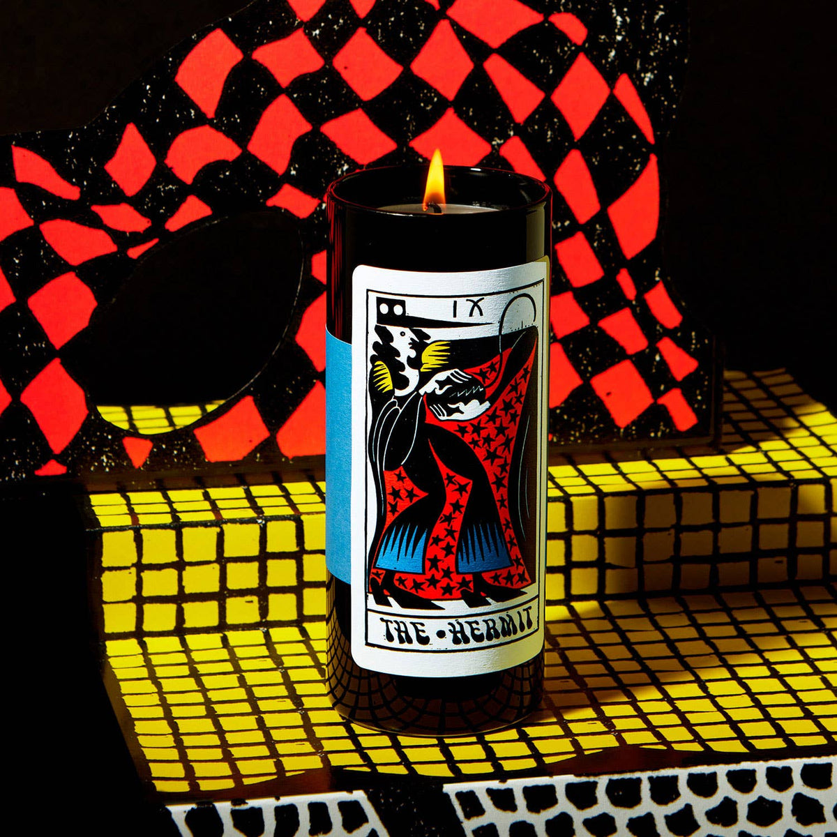 Tarot Candle, Hermit  - 6" Tall &amp; 60 Hr Burn, Lav. &amp; Vanilla