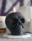 Sculpted Skull Candle – 100% Beeswax – Black - Handcrafted