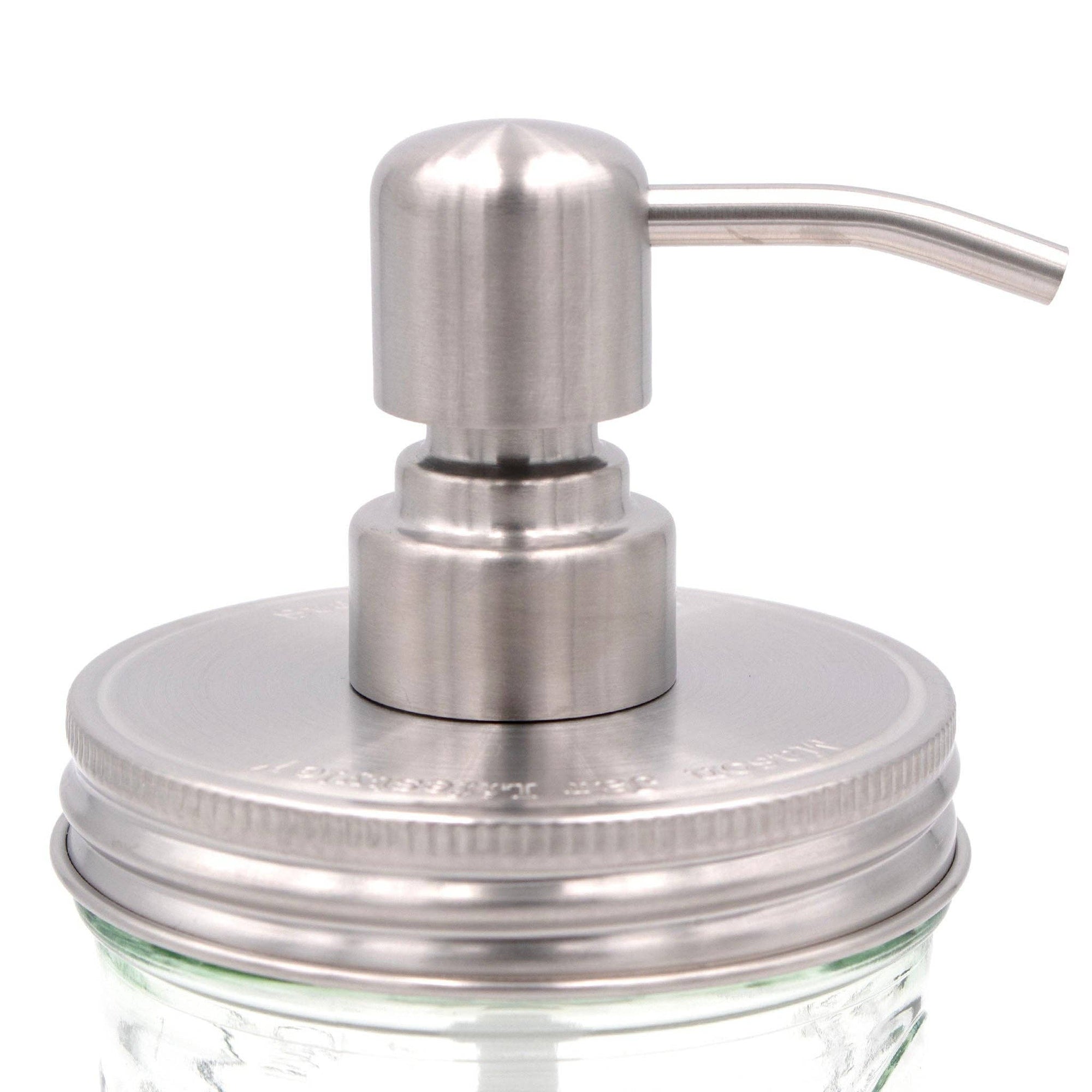 Mason Jar Lifestyle - Satin / Brushed Finish Soap Pump Dispensers for Mason Jars