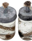 Tiki Torch Oil Lamp Lid in Galvanized Metal for Mason Jars