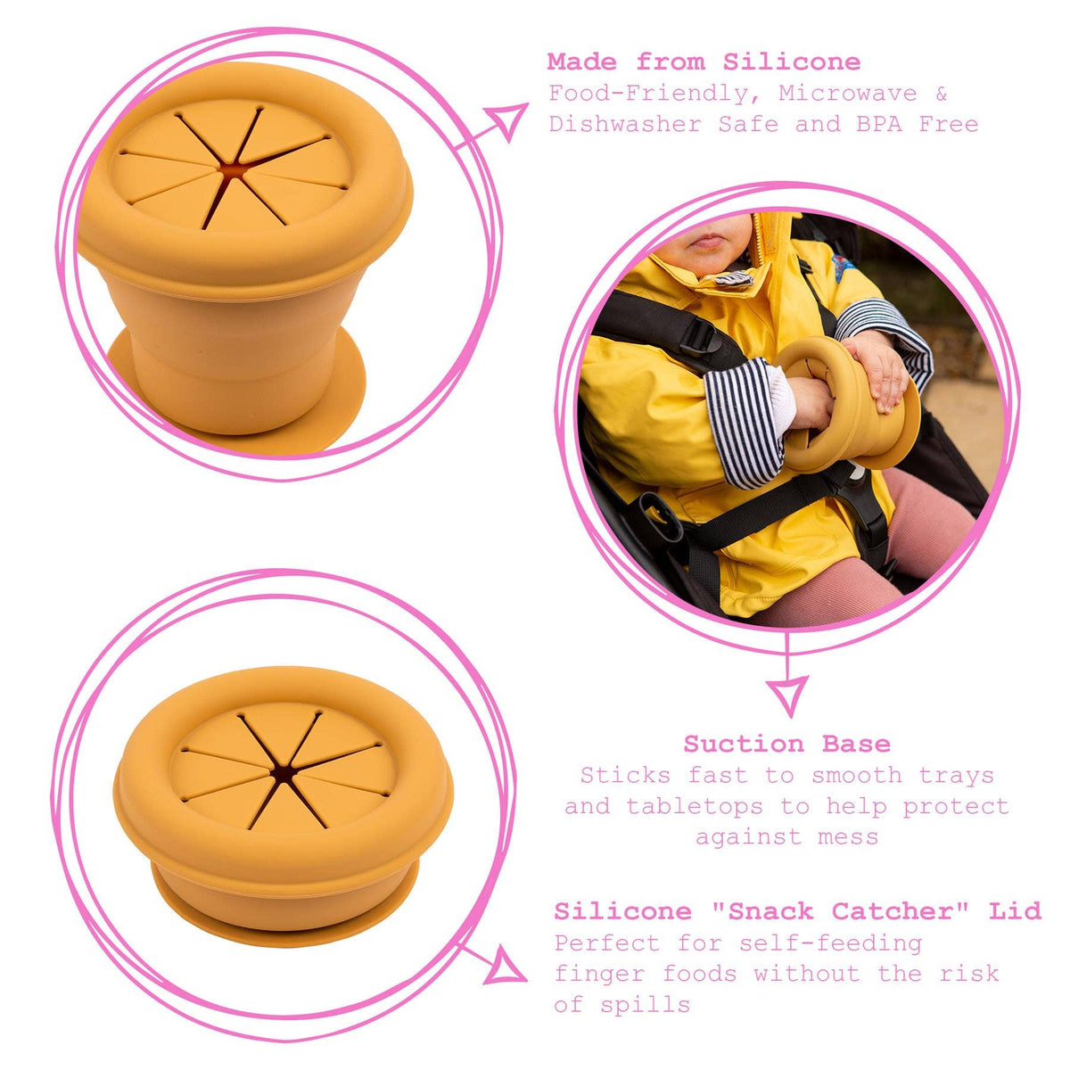 Silicone Baby Suction Snack Pot with Lid