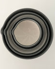 fort & field - 3 sizes of nestling mortars neutral charcoal ceramic pottery