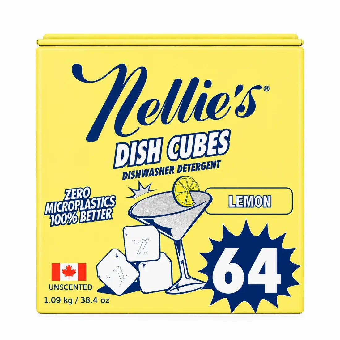 Dish Cubes - Lemon - Plastic Free Dishwasher Tabs - 64 Load