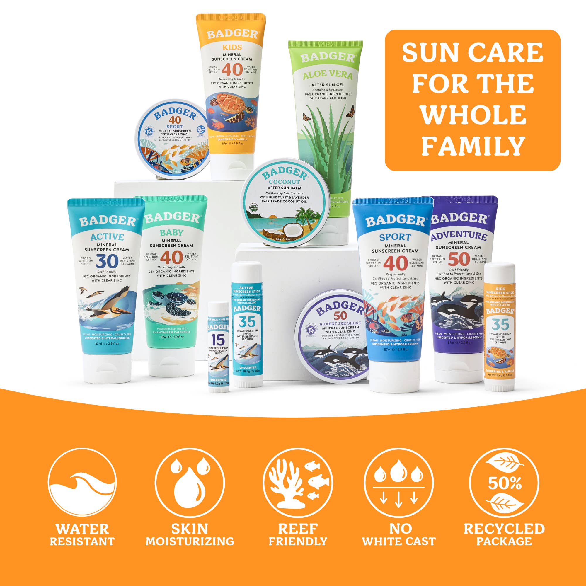 Badger Kids Mineral Sunscreen Cream SPF 40, with Zinc Oxide