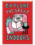 Badge Bomb - Explore the Great Indoors Rectangle Magnet
