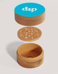 Mini Dip Bamboo Travel Case with Coaster : Blue
