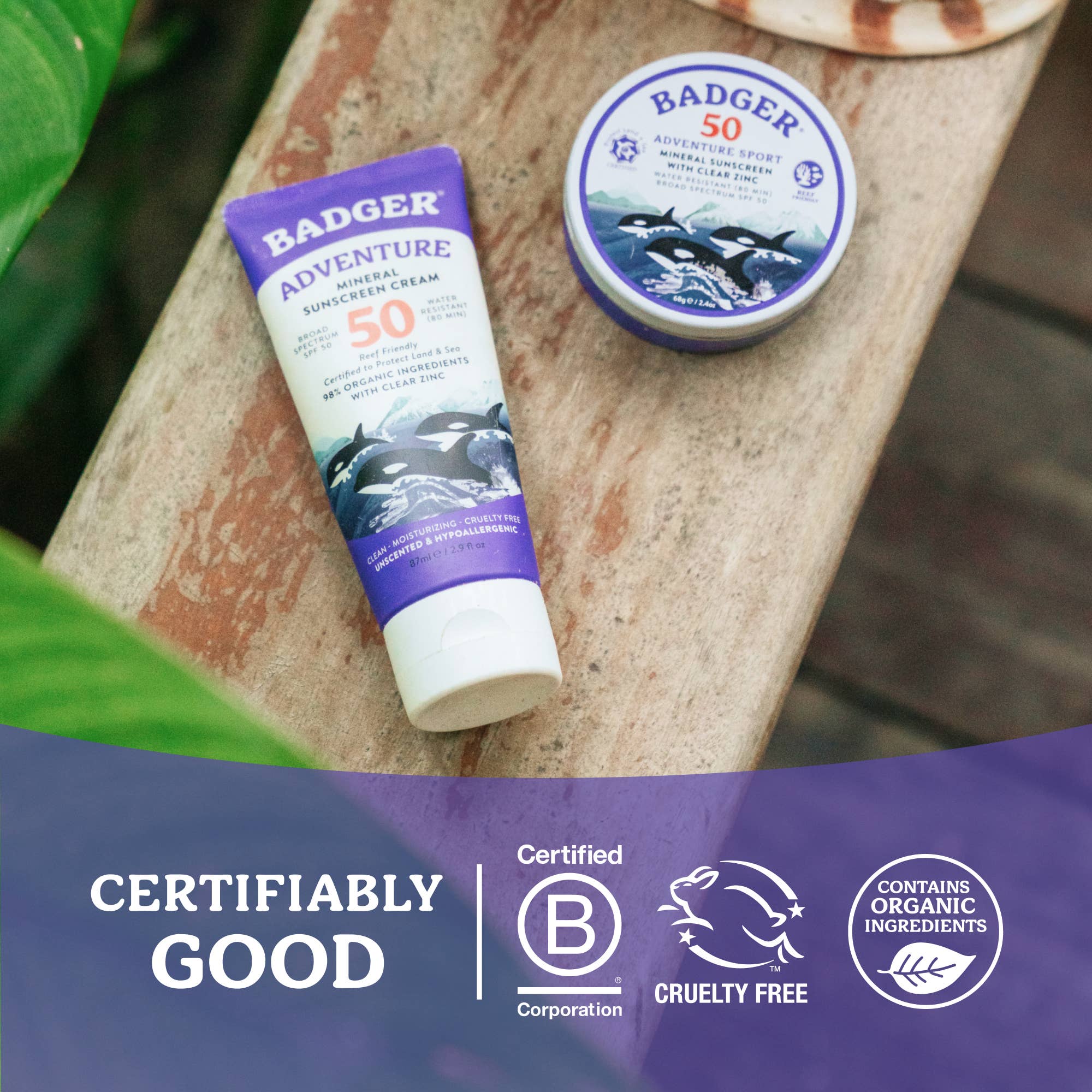 Badger Mineral Sunscreen Cream SPF 50, Zinc Oxide Sun Care