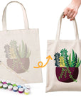 Paint Your Numbers - Succulent Garden Tote Paint by Numbers Kit