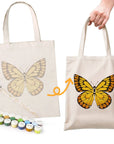 Paint Your Numbers - Golden Monarch Tote – Sunset Butterfly Edition Paint by Numbers Kit