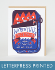 Egg Press Manufacturing - Sardines Friendship Letterpress Greeting Card by Hello!Lucky