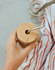 Bamboo Jar Lid WideMouth - WITH HOLE