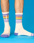 Bookworm - Vintage Rainbow repeat Gym Crew Socks