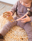 Beaded Wooden & Silicone Pacifier Clip