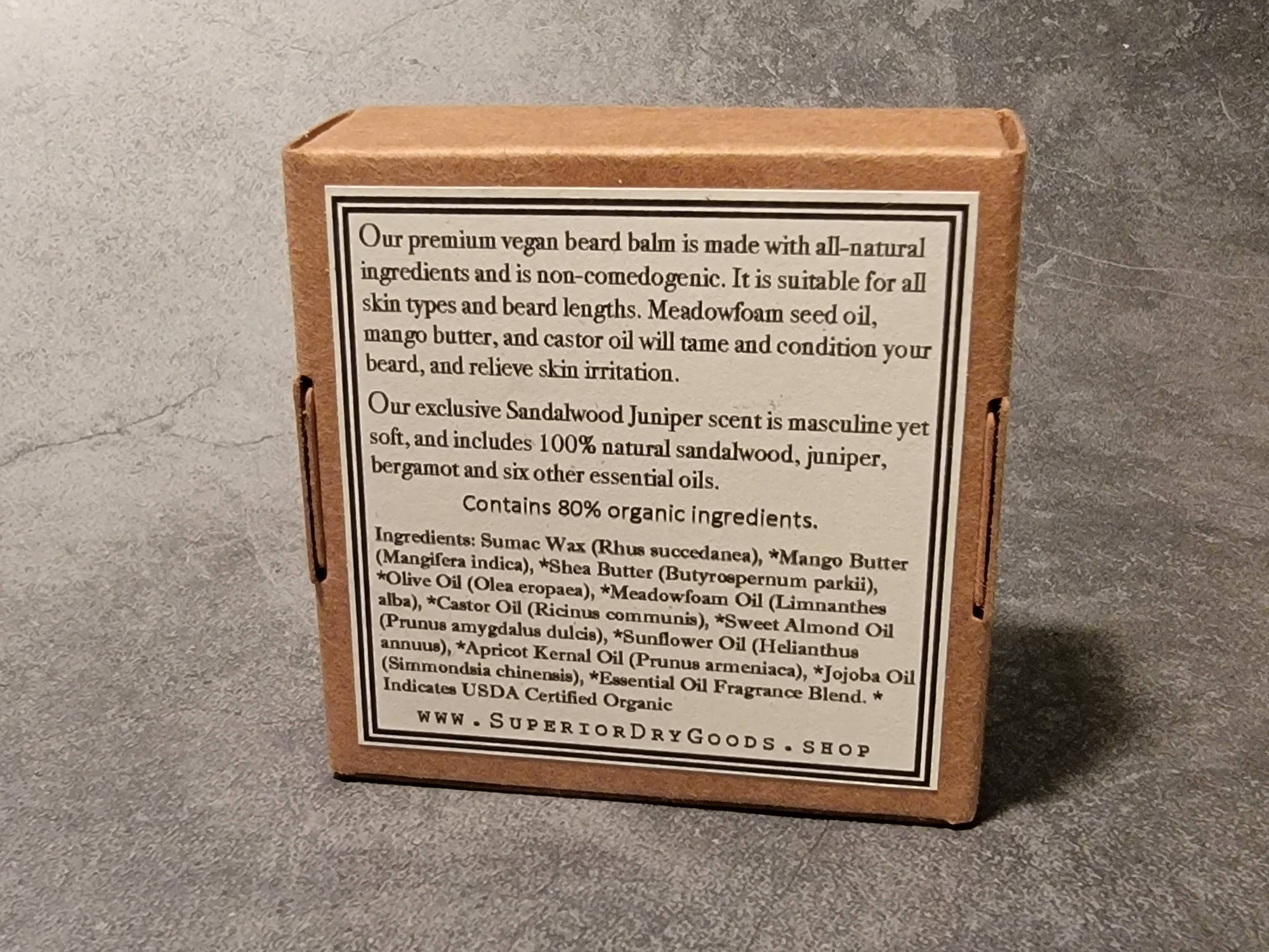 Superior Dry Goods - Vegan Sandalwood Juniper Beard Balm | All Natural