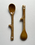fort & field - Twig shape small handmade pottery Japanese coffee tea spoon