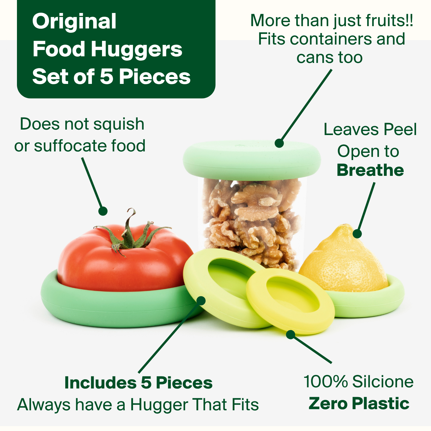 Food Huggers - Sage Green Food Huggers - Set of 5